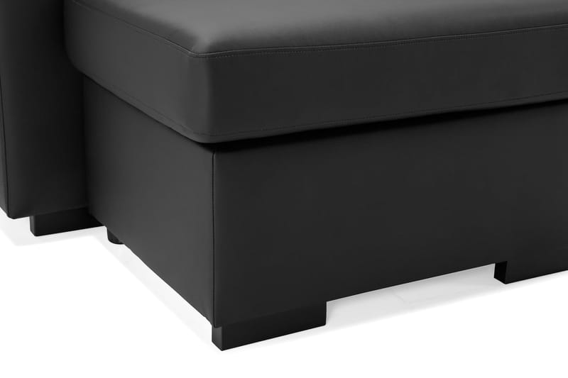 Link 5-seters Høyrevendt U-formet XX-Large Sofa med Divan og Sjeselong i Kunstlær - Svart - Møbler - Sofaer - Skinnsofaer