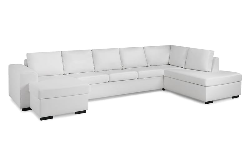 Link 5-seters Høyrevendt U-formet XX-Large Sofa med Divan og Sjeselong i Stoff - Hvit - Møbler - Sofaer - Skinnsofaer