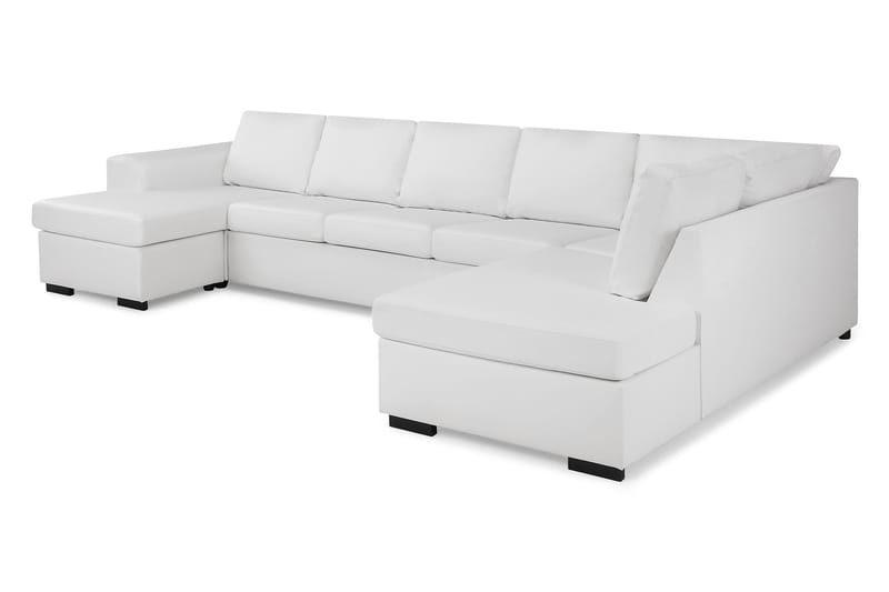 Link 5-seters Høyrevendt U-formet XX-Large Sofa med Divan og Sjeselong i Stoff - Hvit - Møbler - Sofaer - Skinnsofaer