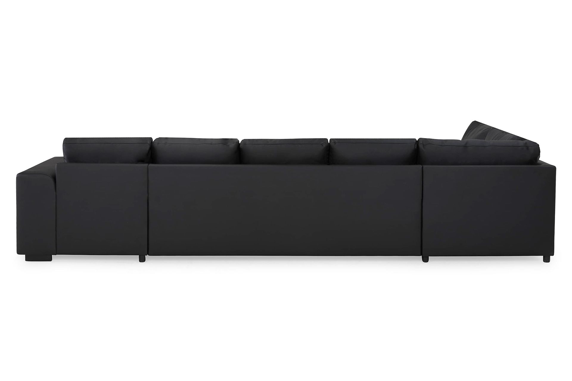 Link 5-seters Venstrevendt U-formet XX-Large Sofa med Divan og Sjeselong i Kunstlær - Svart - Møbler - Sofaer - Skinnsofaer