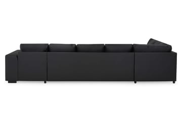 Link 5-seters Venstrevendt U-formet XX-Large Sofa med Divan og Sjeselong i Kunstlær - Svart - Møbler - Sofaer - Skinnsofaer