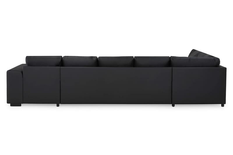 Link 5-seters Venstrevendt U-formet XX-Large Sofa med Divan og Sjeselong i Kunstlær - Svart - Møbler - Sofaer - Skinnsofaer