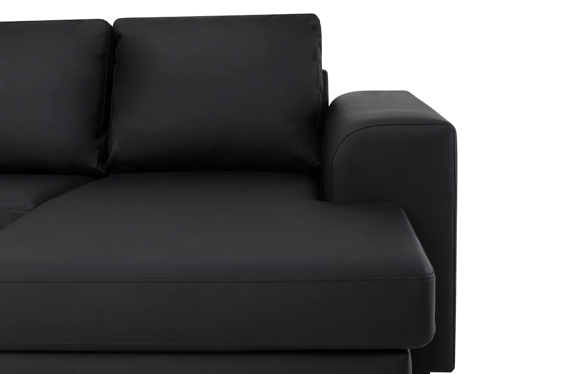Link 5-seters Venstrevendt U-formet XX-Large Sofa med Divan og Sjeselong i Kunstlær - Svart - Møbler - Sofaer - Skinnsofaer