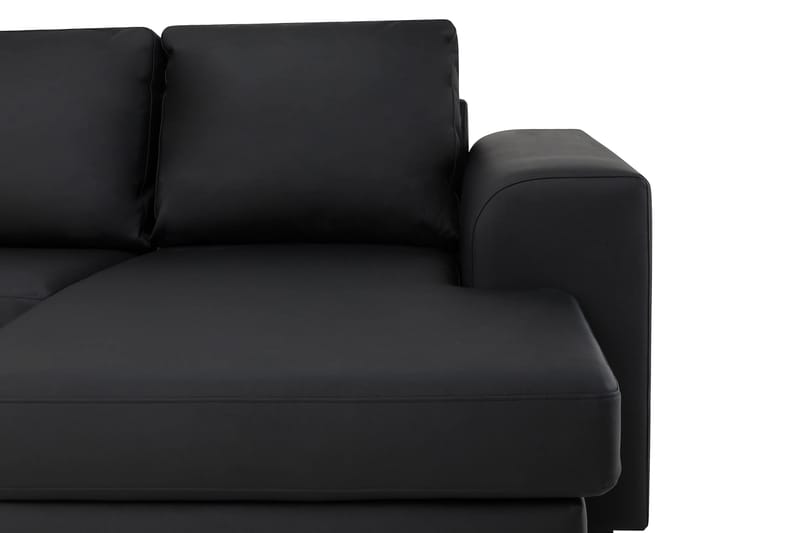 Link 5-seters Venstrevendt U-formet XX-Large Sofa med Divan og Sjeselong i Kunstlær - Svart - Møbler - Sofaer - Skinnsofaer