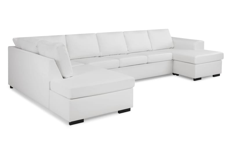 Link 5-seters Venstrevendt U-formet XX-Large Sofa med Divan og Sjeselong i Stoff - Hvit - Møbler - Sofaer - Skinnsofaer