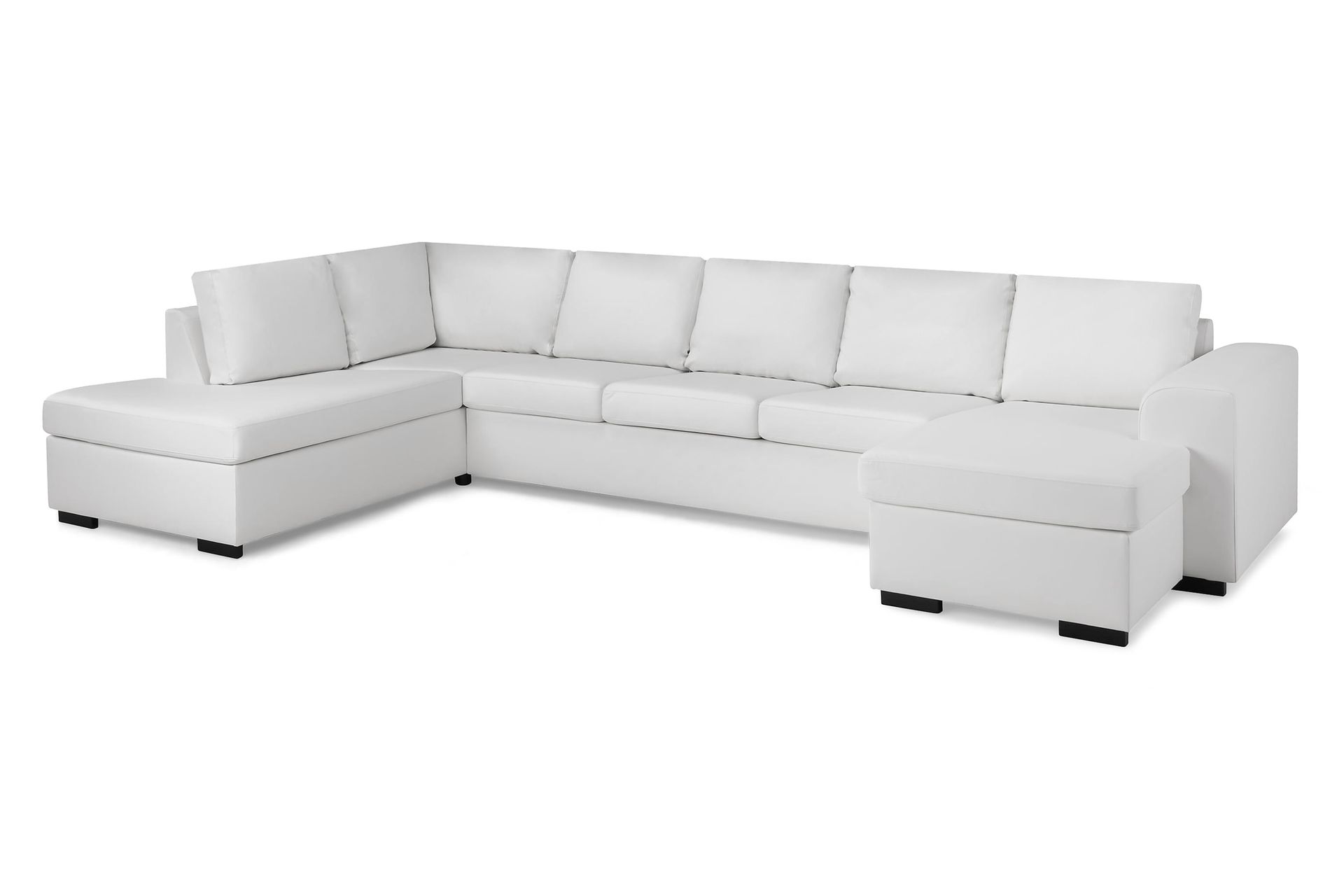 Link 5-seters Venstrevendt U-formet XX-Large Sofa med Divan og Sjeselong i Stoff - Hvit - Møbler - Sofaer - U-sofa