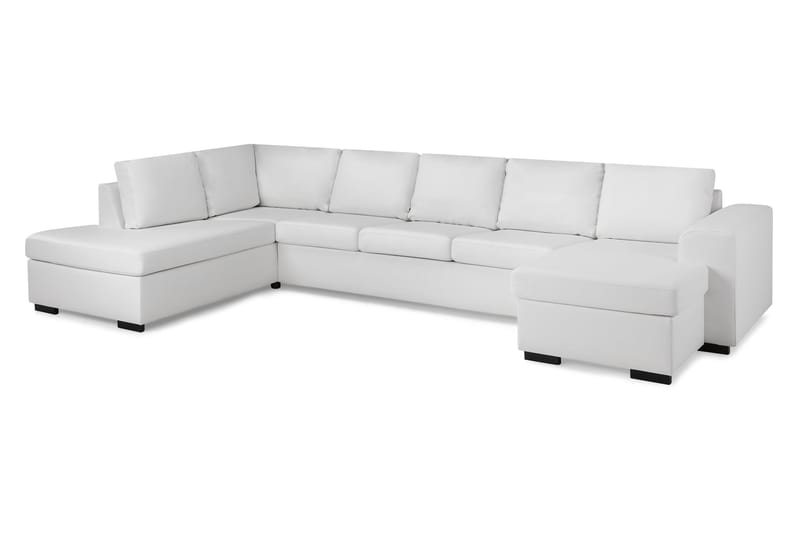 Link 5-seters Venstrevendt U-formet XX-Large Sofa med Divan og Sjeselong i Stoff - Hvit - Møbler - Sofaer - Skinnsofaer