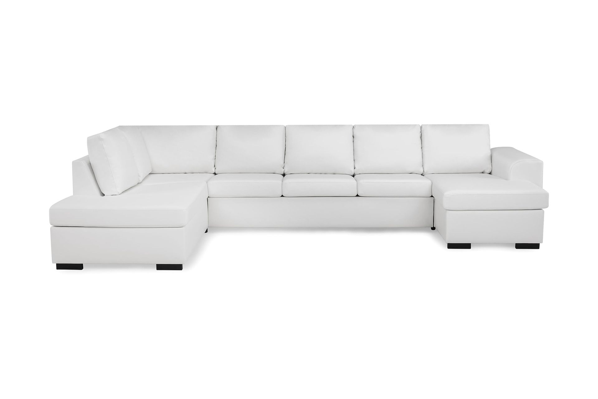 Link 5-seters Venstrevendt U-formet XX-Large Sofa med Divan og Sjeselong i Stoff - Hvit - Møbler - Sofaer - U-sofa