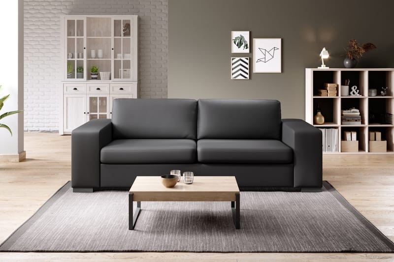 Memphis 3-seters Sofa i Kunstlær - Svart - Møbler - Sofaer - Skinnsofaer