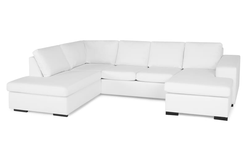 Memphis U-sofa med Divan Høyre Kunstlær - Hvit - Skinnsofaer - U-sofa