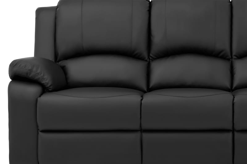 Norbo Reclinersofa 4-seter Kunstskinn - Fällbar sofa - Kinosofa - Svart - Møbler - Sofaer - 4 seter sofa