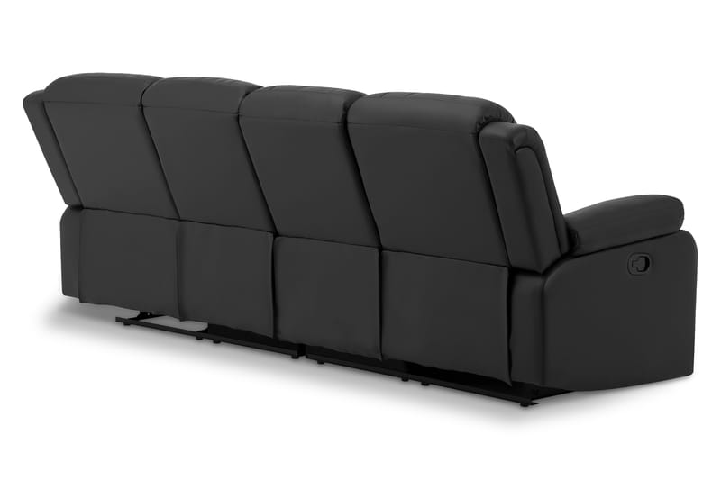 Norbo Reclinersofa 4-seter Kunstskinn - Fällbar sofa - Kinosofa - Svart - Møbler - Sofaer - 4 seter sofa