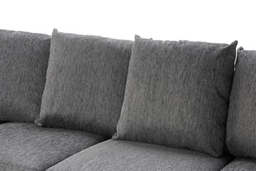 Ocean 4-seters Høyrevendt U-formet Sofa med Divan og Sjeselong i Stoff/Kunstskinn - Grå / Svart - Møbler - Sofaer - Skinnsofaer