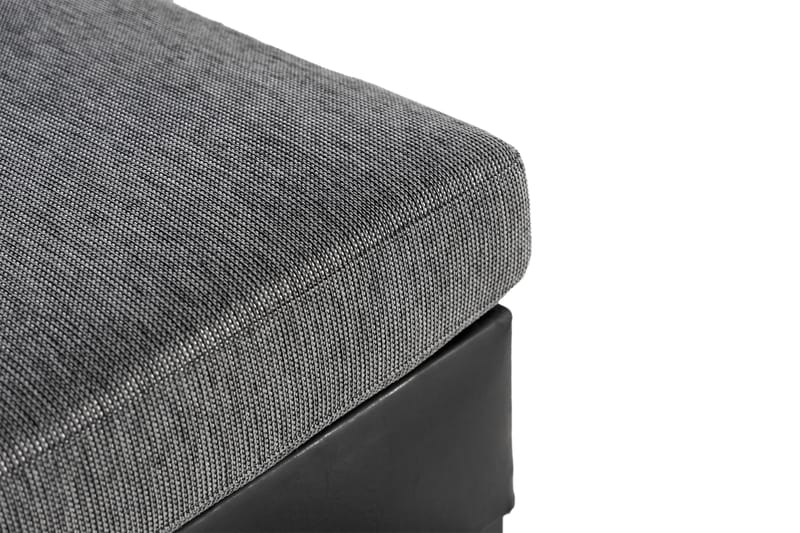 Ocean 4-seters Venstrevendt U-formet Sofa med Divan og Sjeselong i Kunstlær/Stoff - Grå / Svart - Møbler - Sofaer - Skinnsofaer