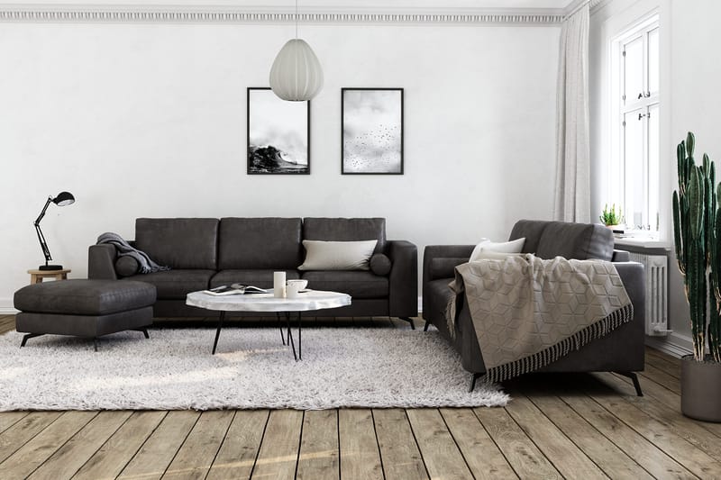 Ocean Lyx 3-seter Sofa i Kunstlær - Svart - Møbler - Sofaer - 2 seter sofa
