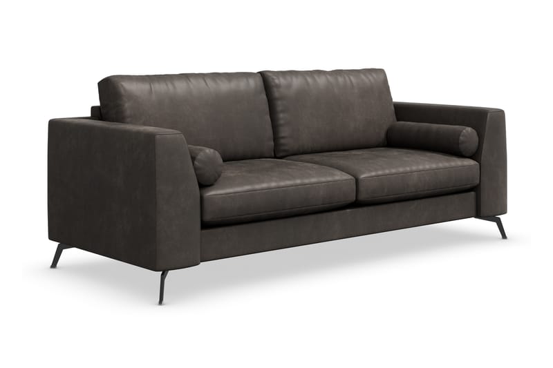 Ocean Lyx 3-seter Sofa - Svart/Lær - Skinnsofaer - 2 seter sofa