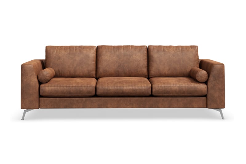 Ocean Lyx 3-seters Sofa i Kunstlær - Brun - Møbler - Sofaer - Skinnsofaer