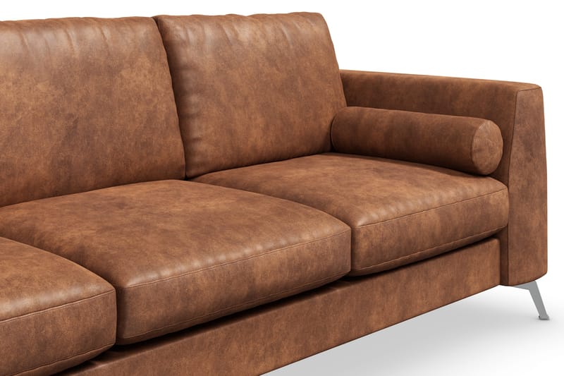 Ocean Lyx 3-seters Sofa i Kunstlær - Brun - Møbler - Sofaer - Sofa 3 seter