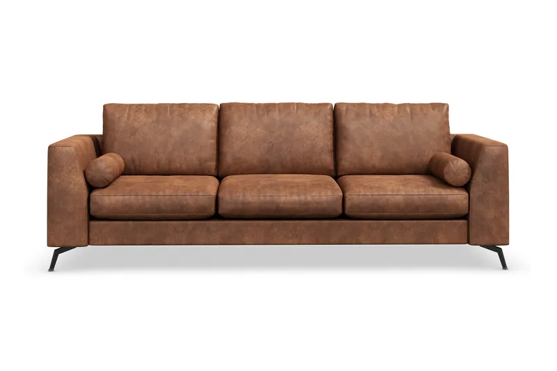 Ocean Lyx 3-seters Sofa i Kunstlær - Brun - Møbler - Sofaer - Sofa 3 seter