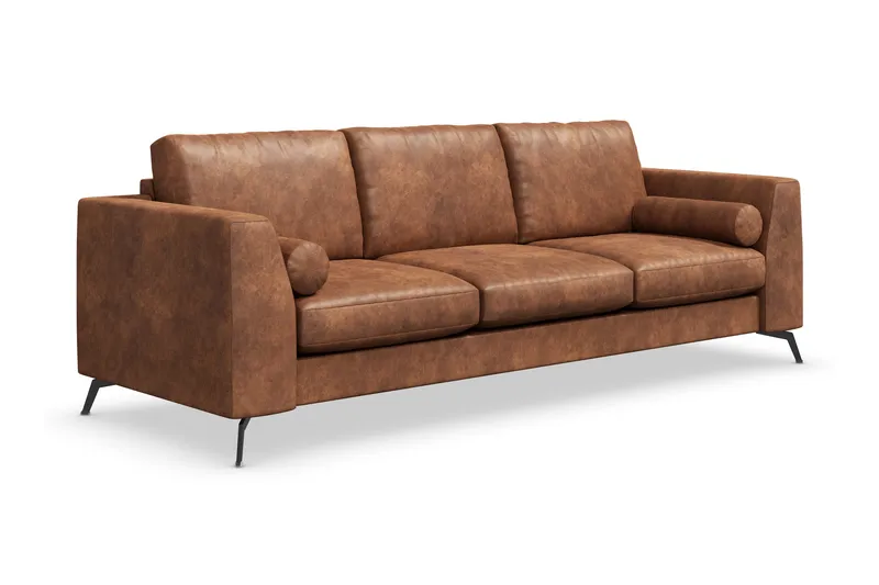 Ocean Lyx 3-seters Sofa i Kunstlær - Brun - Møbler - Sofaer - Sofa 3 seter