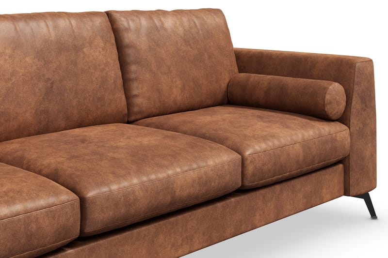 Ocean Lyx 3-seters Sofa i Kunstlær - Brun - Møbler - Sofaer - Sofa 3 seter