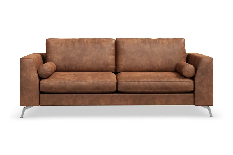 Ocean Lyx 3-seters Sofa i Kunstlær, Brun