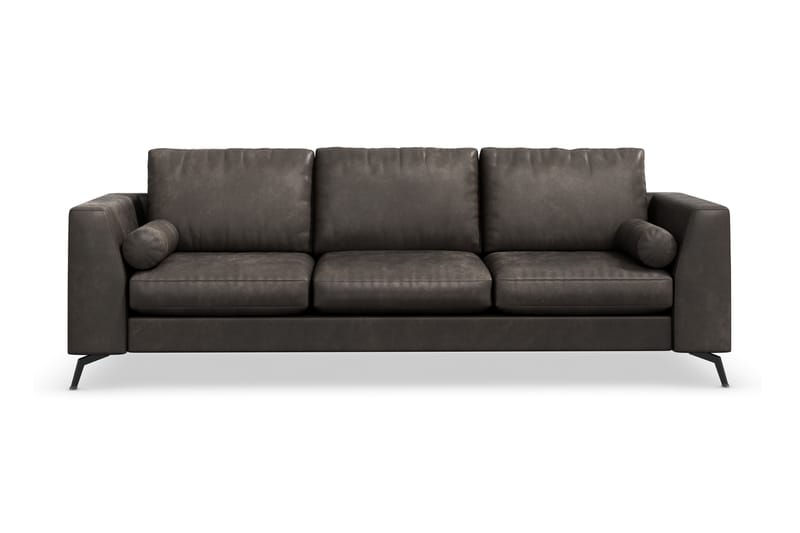 Ocean Lyx 3-seters Sofa i Kunstlær - Mørk grå - Møbler - Sofaer - Skinnsofaer