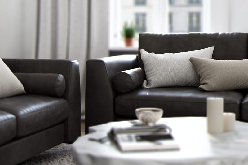 Ocean Lyx 3-seters Sofa i Kunstlær - Mørk grå - Møbler - Sofaer - Sofa 3 seter