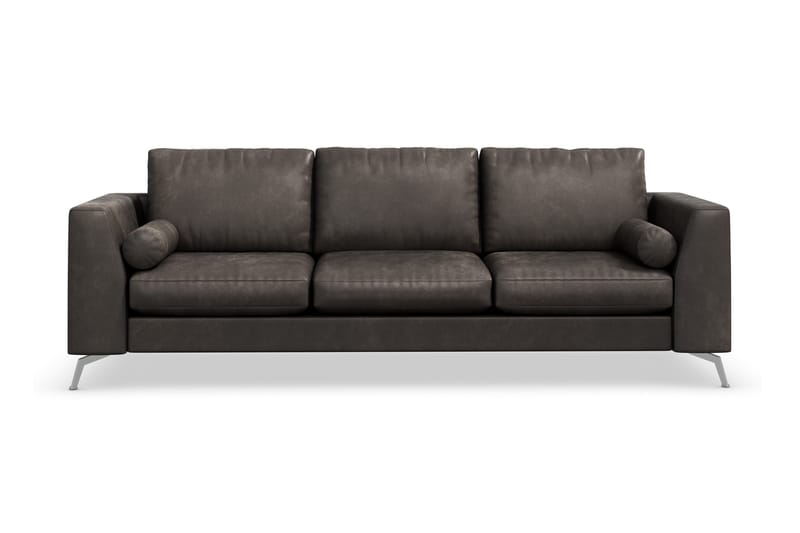 Ocean Lyx 3-seters Sofa i Kunstlær - Mørk grå - Møbler - Sofaer - Sofa 3 seter