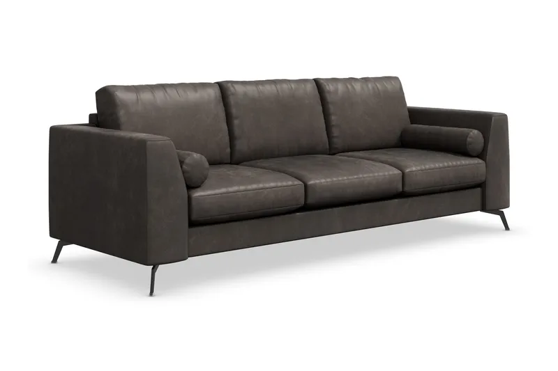 Ocean Lyx 3-seters Sofa i Kunstlær - Mørk grå - Møbler - Sofaer - Sofa 3 seter