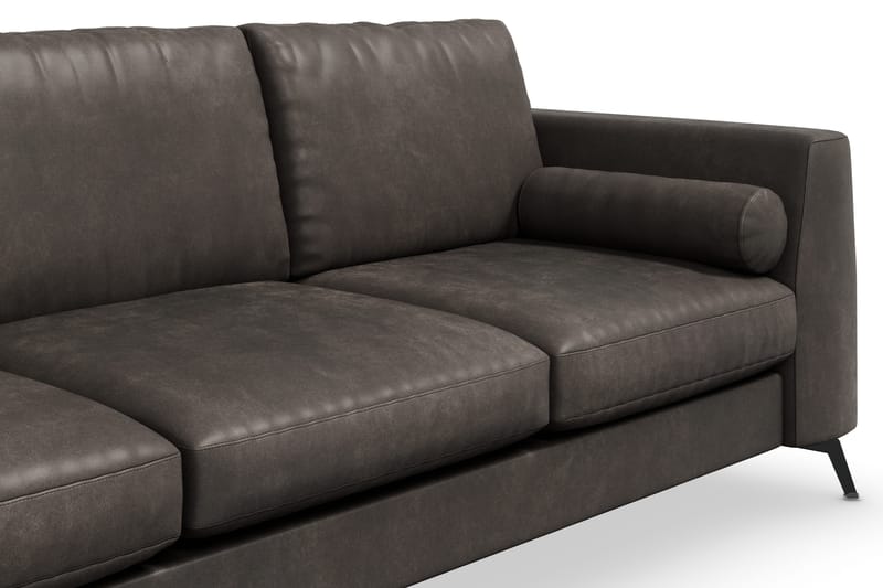 Ocean Lyx 3-seters Sofa i Kunstlær - Mørk grå - Møbler - Sofaer - Sofa 3 seter