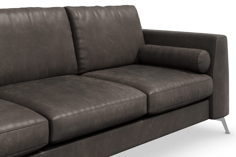 Ocean Lyx 3-seters Sofa i Kunstlær - Mørk grå - Møbler - Sofaer - Sofa 3 seter
