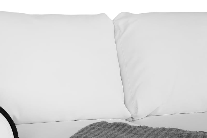 Porto 5-seters Venstrevendt U-formet Large Sofa med Divan og Sjeselong i Kunstskinn - Hvit - Møbler - Sofaer - Skinnsofaer