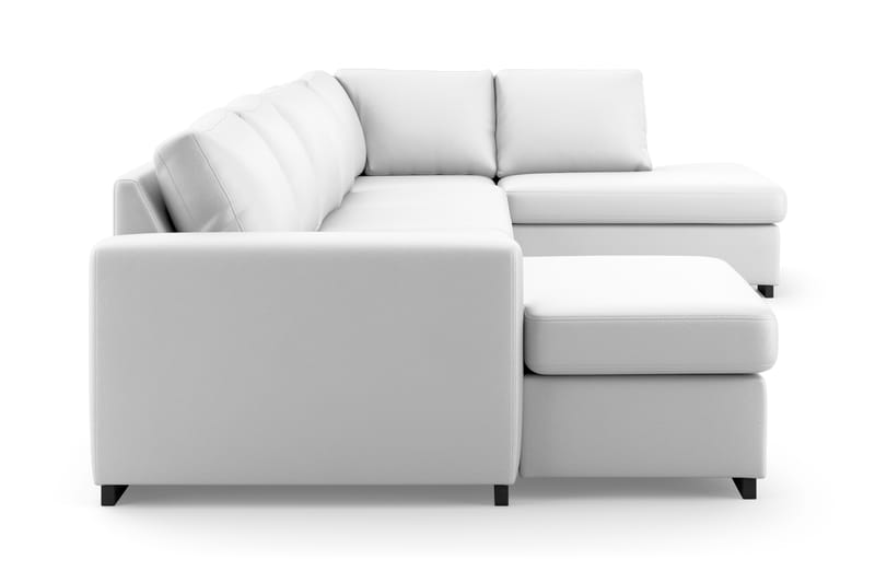 Porto 5-seters Venstrevendt U-formet Large Sofa med Divan og Sjeselong i Kunstskinn - Hvit - Møbler - Sofaer - Skinnsofaer