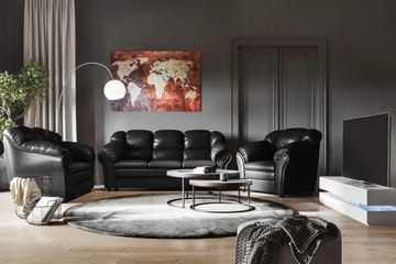 Salvador 2-seter Sofa Kunstlær - Svart/Kunstlær - Møbler - Sofaer - Skinnsofaer