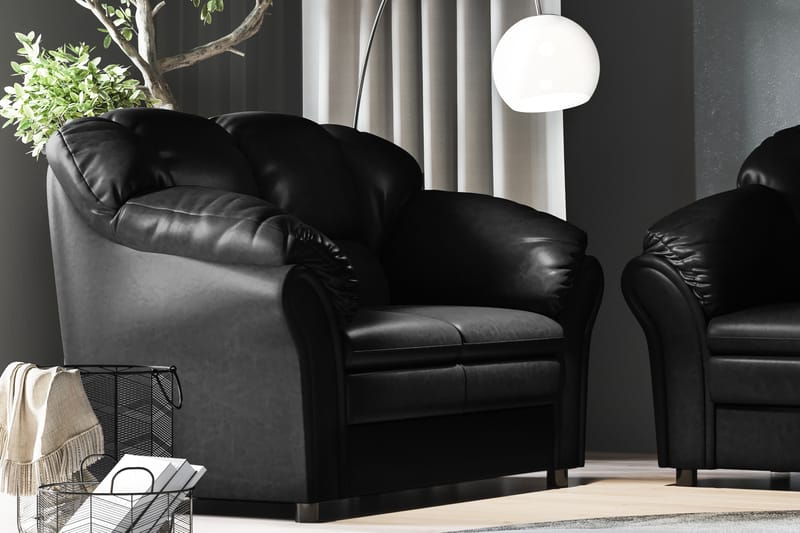 Salvador 2-seter Sofa Kunstlær - Svart/Kunstlær - Møbler - Sofaer - Skinnsofaer