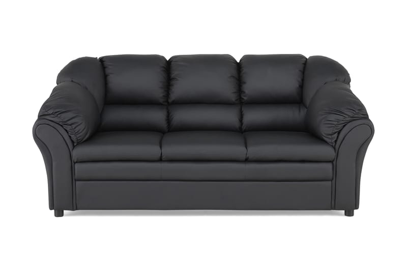 Salvador 3-seter Sofa Kunstlær - Svart/Kunstlær - Skinnsofaer - Sofa 3 seter