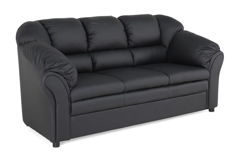 Salvador 3-seter Sofa Kunstlær - Svart/Kunstlær - Møbler - Sofaer - Skinnsofaer