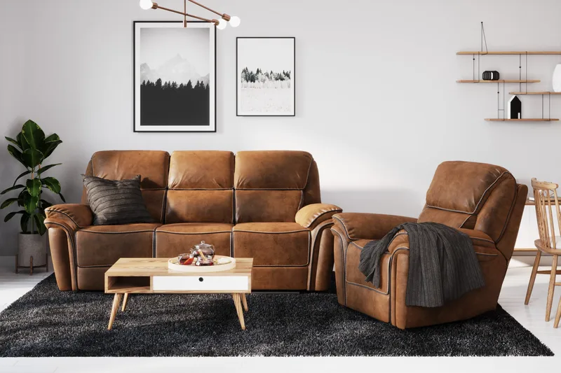 Saranda 3-seters Sofa - Brun - Møbler - Sofaer - Sofa 3 seter