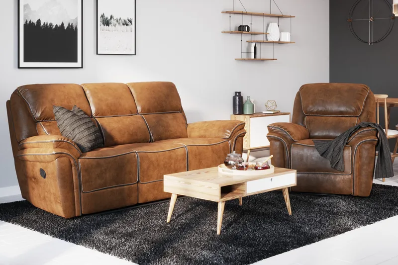 Saranda 3-seters Sofa - Brun - Møbler - Sofaer - Sofa 3 seter