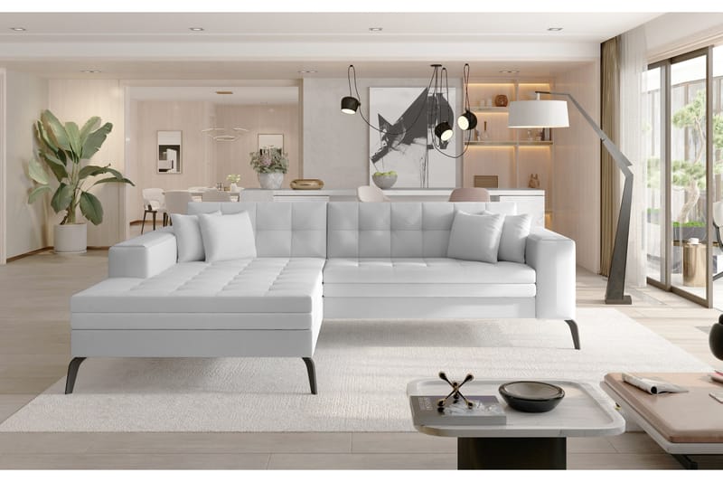 Solangis Divansofa Venstre - Lær/Hvit - Møbler - Sofaer - Skinnsofaer