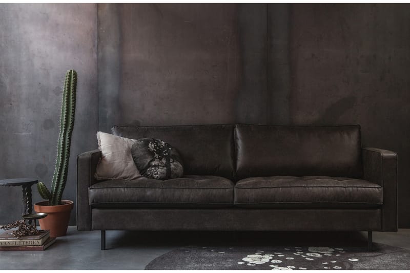 Teton 2,5-seters Sofa - Svart - Møbler - Sofaer - Skinnsofaer
