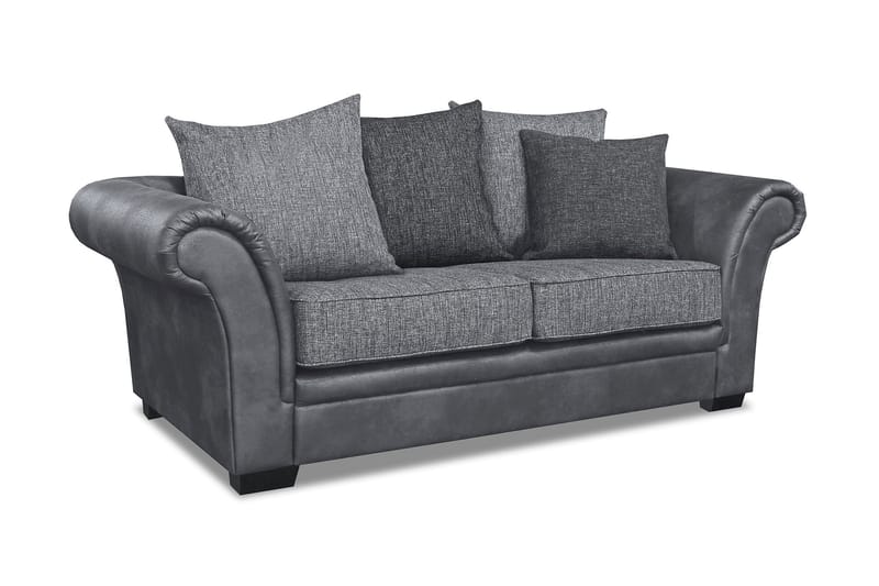 Toronto 2-seters Sofa - Svart/Mørkegrå - Skinnsofaer - 2 seter sofa