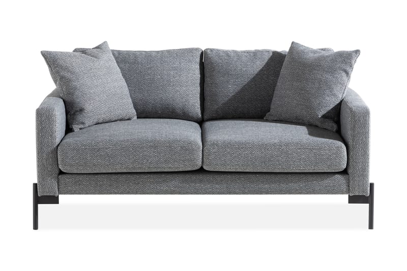 Skonsam 2-seters Sofa med Pynteputer - Grå - 2 seter sofa