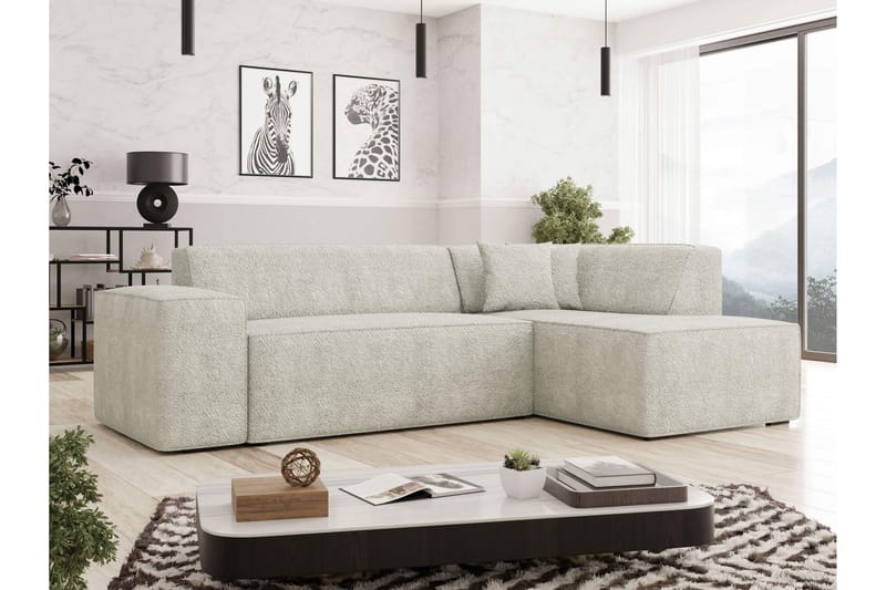 Slucajno Sofa Med Sjeselong 4-Seter - Beige - Møbler - Sofaer - Sofa med sjeselong