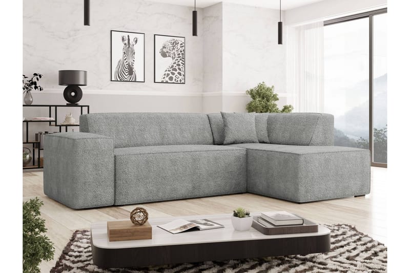 Slucajno Sofa Med Sjeselong 4-Seter - Grå - Møbler - Sofaer - Sofa med sjeselong