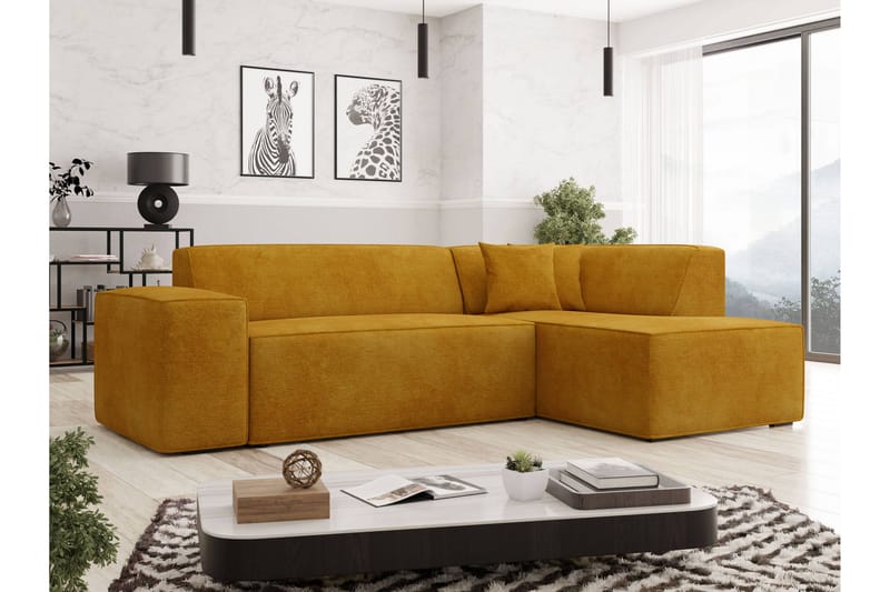 Slucajno Sofa Med Sjeselong 4-Seter - Gul - Møbler - Sofaer - Sofa med sjeselong