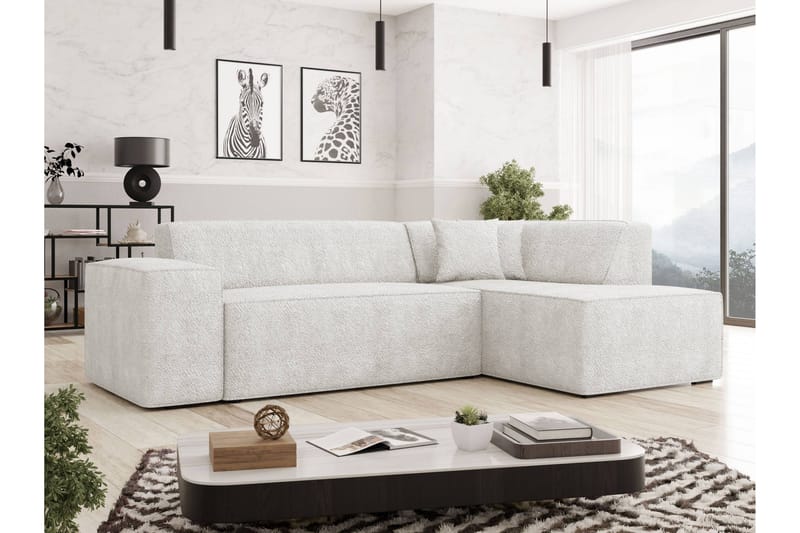 Slucajno Sofa Med Sjeselong 4-Seter - Hvit - Møbler - Sofaer - Sofa med sjeselong