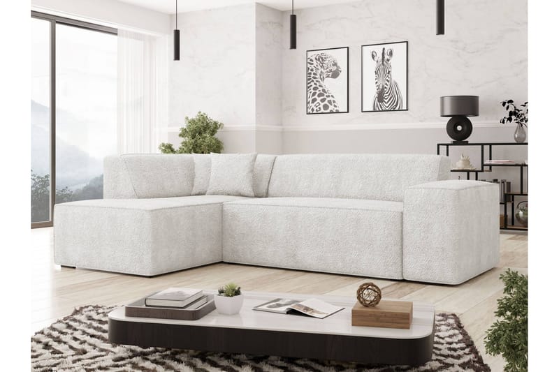 Slucajno Sofa Med Sjeselong 4-Seter - Hvit - Møbler - Sofaer - Sofa med sjeselong