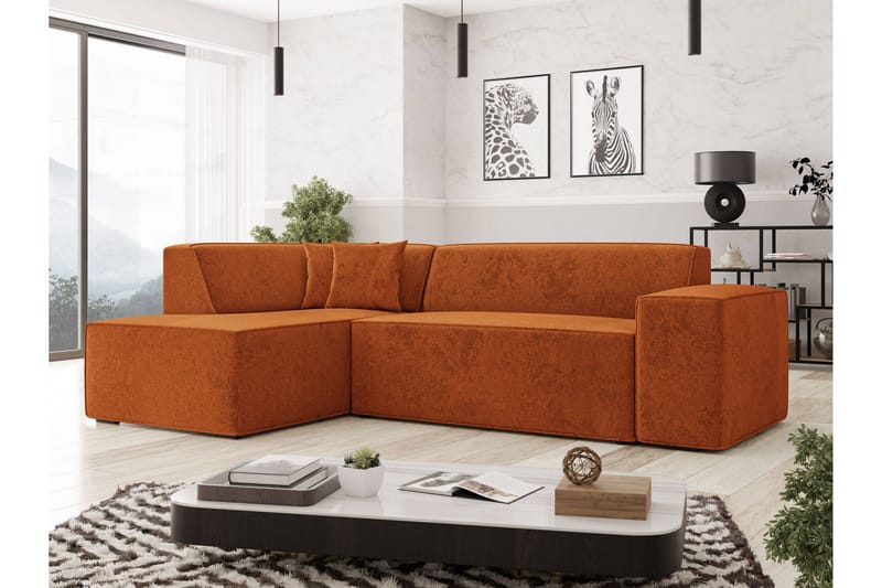 Slucajno Sofa Med Sjeselong 4-Seter - Oransje - Møbler - Sofaer - Sofa med sjeselong